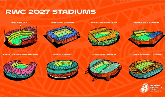 Mens Rugby World Cup 2027 stadiums Australia sports news